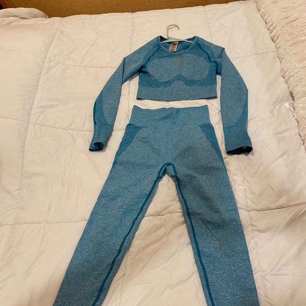 Blue Gymshark two piece set